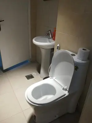 a bathroom with a toilet and a sink at Jordan River Hotel in Amman