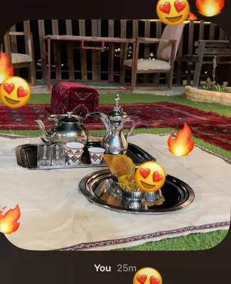 a table with a plate of food on a table at Mount lareen cottage كوخ جبل لارين in Ajloun