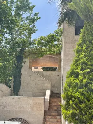 a staircase leading up to a building with trees at Beautiful & Cozy Newly remodeled 2 Bedroom in Amman