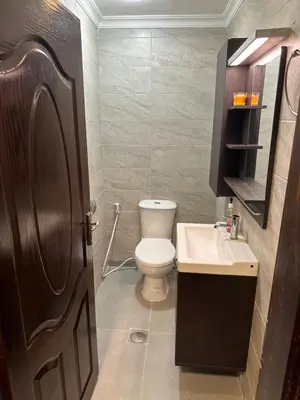 a bathroom with a toilet and a sink at شقه في اربد apartment in irbid in Irbid