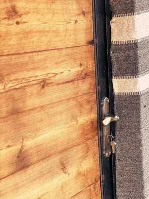 a close up of a wooden door at Rum Moon Camp in Wadi Rum