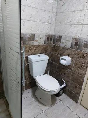 a bathroom with a toilet and a roll of toilet paper at Casa la Serena in Madaba