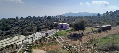 a house on a hill with a group of stairs at Offgrid Jerash-Ajlune MountainView Studio Shalea شاليه استوديو جبال جرش in Jerash