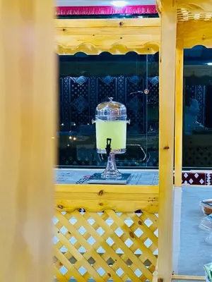 a food processor sitting on top of a table at WADI RUM STAR LOTE LUXURY CAMp & BUBBLES ROOM in Wadi Rum