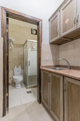 a bathroom with a toilet and a sink at Old town apartment 2 in Aqaba