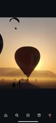 a picture of a hot air balloon at sunset at Rum gate camp Fares in Disah