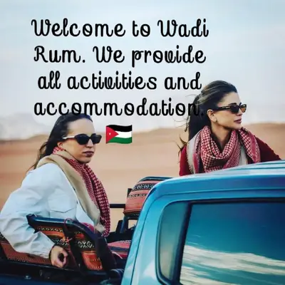 two women riding in a car in the desert at Wadi rum Mahmoud tours in Wadi Rum
