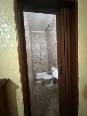 a bathroom with a toilet and a sink at Mohmad House in Jurf ad Darāwīsh
