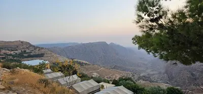 a view of a view of a mountain at Dana Village lodge and Camp-Wadi Dana Eco camp in Dana