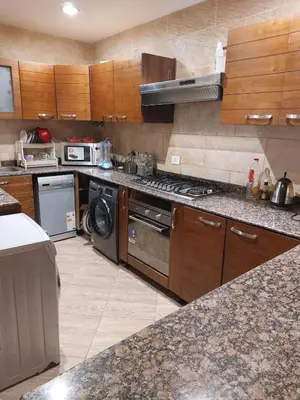 a kitchen with a stove and a dishwasher at Full sky apartment in Irbid
