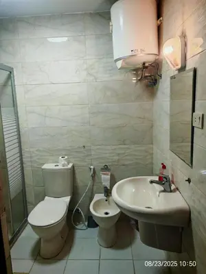 a bathroom with a toilet and a sink at EVANNA SUITE AND HOTELs ايفانا للشقق الفندقيه و المفروشه in Amman