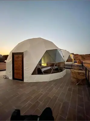 a tent in the middle of the desert at Desert yanal wadi rum in Disah