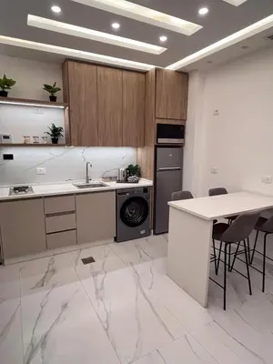 a kitchen with a sink and a dishwasher at Luxurious 2 bedroom furnished apartment in Abdoun in Amman