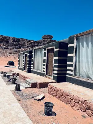 a house is being built in the desert at Sand Desert Camp in Wadi Rum