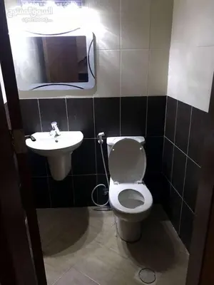a bathroom with a toilet and a sink at Fully Furnished apartment for rent in Amman Khalda in Amman