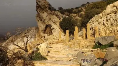 a group of stairs on a rocky mountain at Camping Guide in Dana