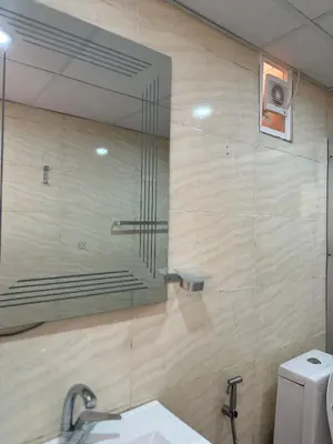 a bathroom with a mirror and a sink and a toilet at RUM HORIZON BUBBlE LUXURY CAMP in Wadi Rum