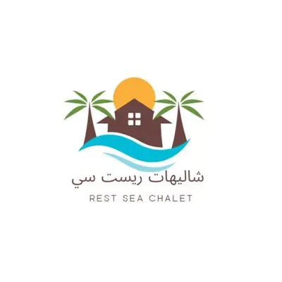 a house on the ocean with palm trees and a sunset at Rest Sea Chalet Private Room