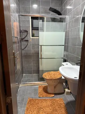 a bathroom with a shower and a toilet and a sink at RoofTOP SPORTCITY in Amman