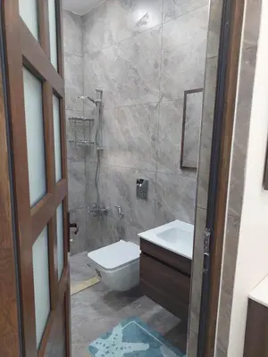 a bathroom with a toilet and a sink and a shower at Bait Ajloun بيت عجلون 2 in Khirbat Shīn