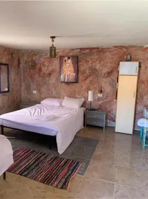 a bedroom with a large bed in a room at Petra Neighbor Hostel in Petra