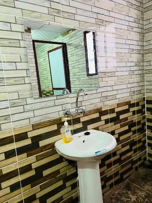 a bathroom with a sink and a mirror at Desert Tree camp&tours in Wadi Rum