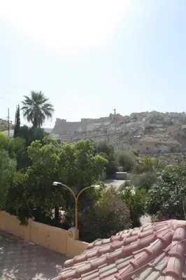 a view of a city from the roof of a building at Cairwan Hotel in Kerak