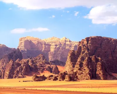 a view of the mountains in the desert at Wadi Rum night soul Camp in Wadi Rum