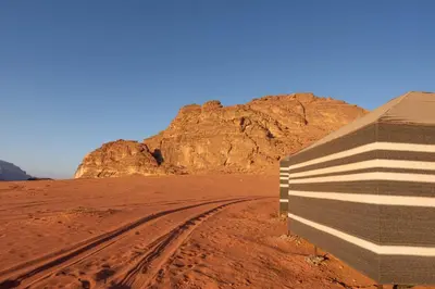 a train in the middle of the desert at Wadi rum desert breath in Wadi Rum