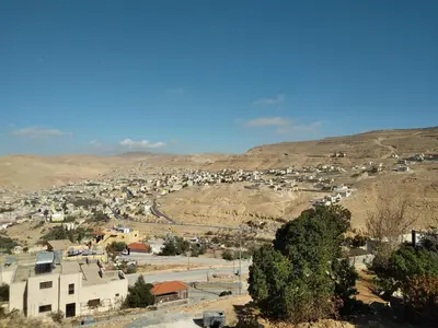a small town in the middle of a mountain at Horizon in Wadi Musa