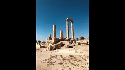 an ancient temple with columns in the desert at The Royal Luxury City Budget Visit in Amman
