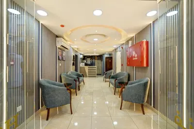 a row of chairs in a waiting room at Downtown Hotel للعائلات فقط in Aqaba