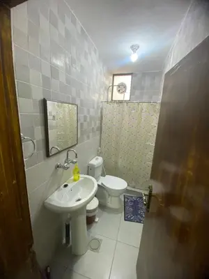 a bathroom with a sink and a toilet at Omar Apartment in Wadi Musa