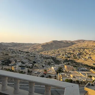 a view of a city from a balcony at Authentic boutique in Wadi Musa