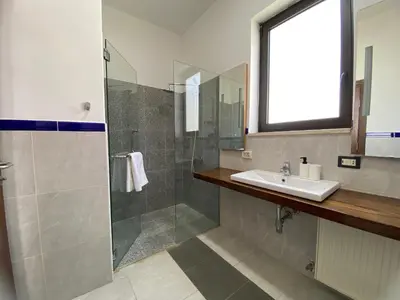 a bathroom with a sink and a shower at Lemon Tree Residence in Amman