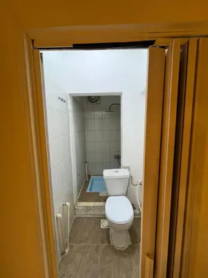 a bathroom with a toilet and a bath tub at Petra Main Gate Studios in Wadi Musa