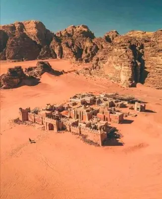 a village in the middle of the desert at Nara Wadi RUM Camp in Wadi Rum