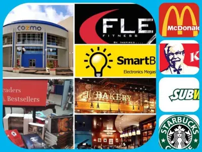 a collage of pictures of different brands at The Royal Luxury Lion Patio in Amman