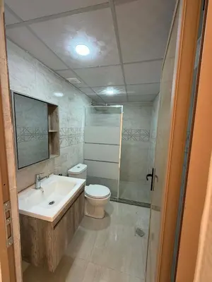 a bathroom with a toilet and a sink and a shower at Red Twilight Camp in Disah