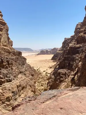 a view of a canyon in the desert at HILTON WADi RUM in Disah